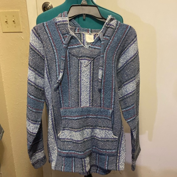 Mexican Baja Jacket hoodie w/kangaroo pouch size small-medium - Picture 1 of 6